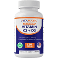 thumbnail image 2 of (3 pack) Vitamatic Vitamin D3 K2 Supplements with 10,000 IU Vitamin D + 200mcg Vitamin K MK-7, 120 Tablets Bone, Heart, Immune, & Calcium Support, 2 of 9