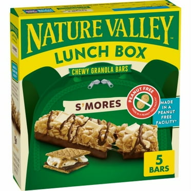 Pack of 2 - Nature Valley S'mores Peanut Free Lunch Box Chewy Granola Bars 5 ct / 0.92 oz Packaging May Vary