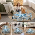 thumbnail image 5 of Vintage Octopus Round Area Rug 3.3Ft Washable Circle Rugs for Dining Room Table, Brown Nautical Anchor Bubbles Coastal Non-Slip Carpet Floor Mats Indoor Outdoor Carpet Runner Aesthetic Home Decor, 5 of 8