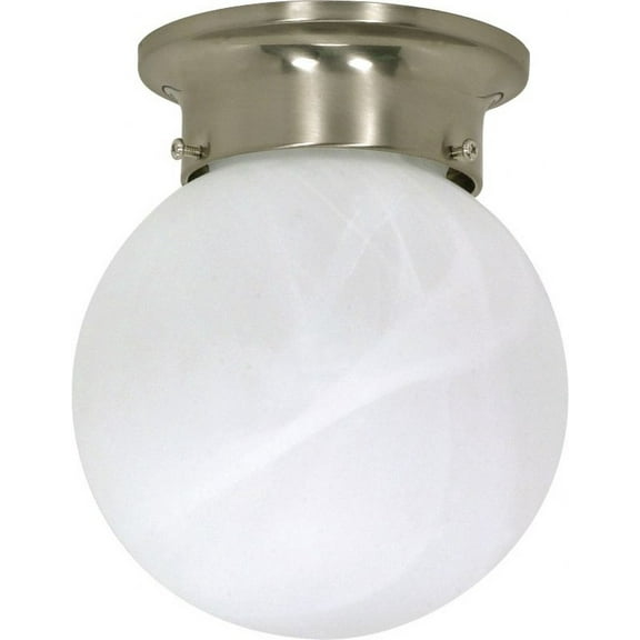 60/6008-Nuvo Lighting-1 Light Ball Flush Mount-6 Inches Wide by 7.25 Inches High-Brushed Nickel Finish