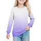 thumbnail image 2 of Cowsor Girl's Crew Neck Tie Dye Sweatshirts with No Hood Casual Color Block Long Sleeve Pullover Tops, 2 of 7