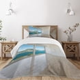 thumbnail image 3 of Ambesonne Modern Quilted Bedspread Set 2 Pcs, Penthouse Interior View, Twin Size, White Blue Beige, 3 of 6
