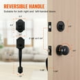 thumbnail image 6 of VEVOR Front Door Handle and Deadbolt Set, Matte Black Front Door Lock Set with Interior Knob, Adjustable Hole Spacing Single Cylinder Handleset, for Right and Left Handed Entrance and Front Door, 6 of 8