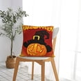 thumbnail image 5 of Pofeuu Halloween Pumpkin Print Double-sided plush pillowcase Square Throw Pillow Covers Pillows Cover for Living Room Bedroom Sofa Couch Cushion Cover（No pillow core）-18"x18", 5 of 7