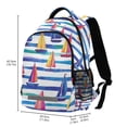 thumbnail image 2 of FORMRS Kids School Backpack Elementary Student Unisex Travel Bookbag with Reflective Stripes, Blue Hand Drawn Sailboats, 2 of 7