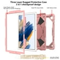 thumbnail image 3 of Case for Samsung Galaxy Tab A8 10.5" 2022 SM-X200/X205/X207, Rugged Shockproof Case with Crossbody Strap & Pencil Holder [360° Rotating Hand Strap] & Stand, Case for Tab A8 2022, E-rosegold, 3 of 7