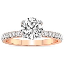 5 Carat IGI Certified Round Shape Lab Grown Diamond Engagement Ring | 14K Rose Gold |Serena Eternity Diamond Ring | FG-VS1-VS2 Quality Friendly Diamonds