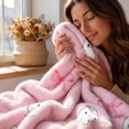 thumbnail image 5 of Bcylexb Halloween Throw Blanket. Cute Ghost Pink Bow Spooky Soft Flannel Blanket Fall Holiday Decor Cover for Sofa Couch Bed Chair Machine Washable, 39.3"x59", 5 of 8