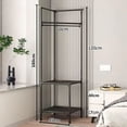thumbnail image 3 of Yeacher Corner Garment Rack Industrial Hall Tree Corner Organizer with 3-Tier Shelf for Bedroom Laundry, 3 of 8