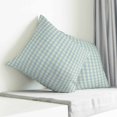 thumbnail image 4 of Throw Pillow Covers 26x26 Inch, Blue Green Decorative Pillow Cases for Couch Sofa Bed, Grid Checkered Plaid Gingham Lattice Trellis Cotton Linen Square Home Decor Pillowcases with Hidden Zipper, 4 of 7