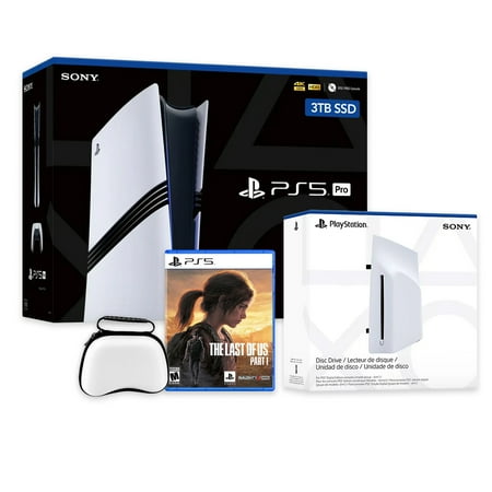 PlayStation 5 Pro 3TB SSD Console with Disc Drive Wireless Controller and Case The Last of Us Part I - CFI-7019 PS5 Pro