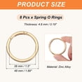 thumbnail image 2 of Uxcell Spring O Rings, Metal Round Clips Flat Trigger Keyrings for Keychains and Bags Light Gold 1.9 Inch, 2 of 7