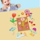 thumbnail image 3 of Juguete de madera para niños con chincheta de corcho, rompecabezas de cartón, juguete de aprendizaje para el cerebro Planta, 3 of 9