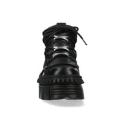 New Rock WALL106-S13 Unisex Black Leather Gothic Boots