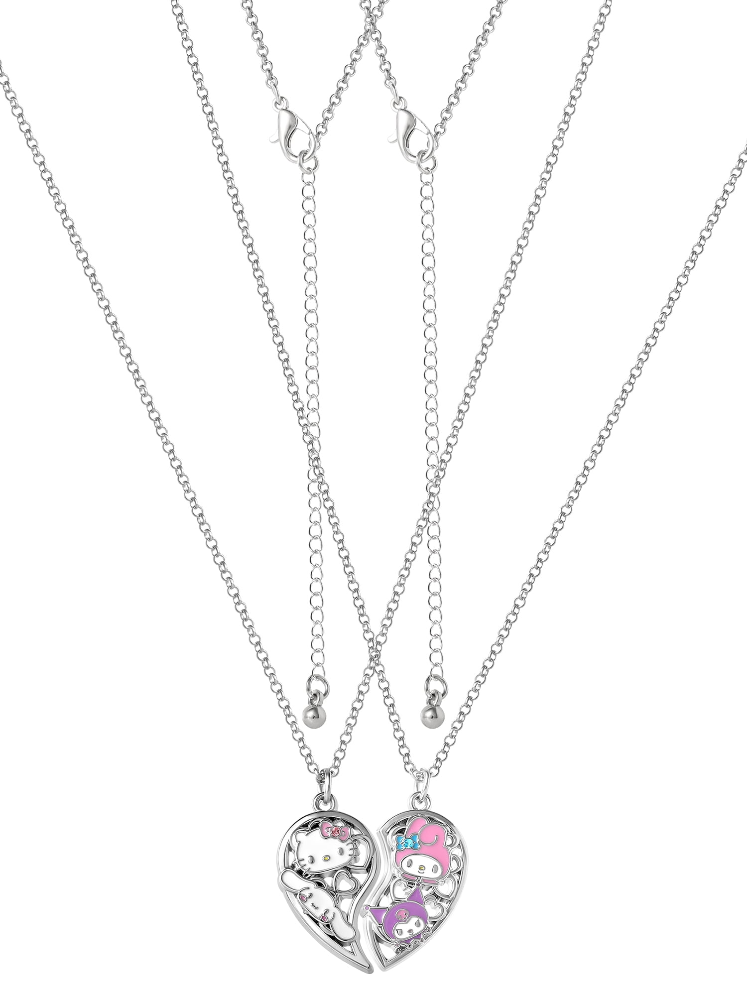 Sanrio Hello Kitty and Friends Best Friends Forever Split Pendant Necklace Set