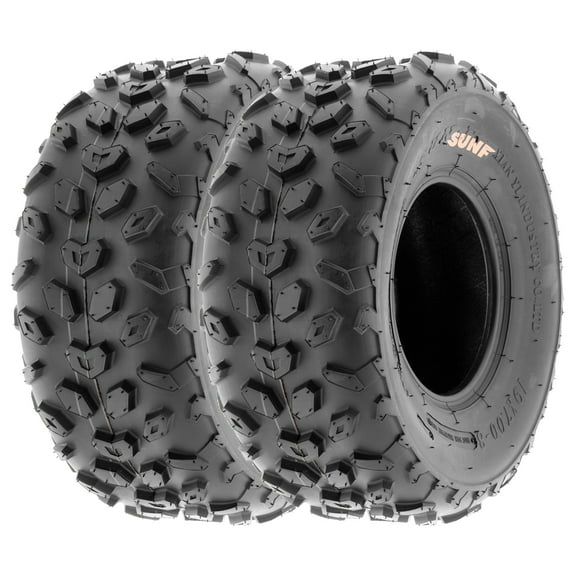 SunF ATV/UTV All Terrain Quad Mini Bike Tire 19x7-8 19x7x8 6 PR Tubeless A014 (Set of 2)