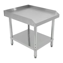 Adjustable Stainless Steel Workbench - Equipment Stand with Lower Shelf, Modern Design for Kitchen, Garage, or Workroom Use