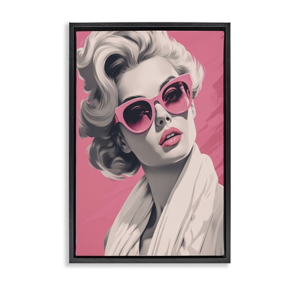 Stupell Industries Traditional Retro Chic Glamour Black Floating Frame Canvas Art, 17 x 25, by Andrea Haase