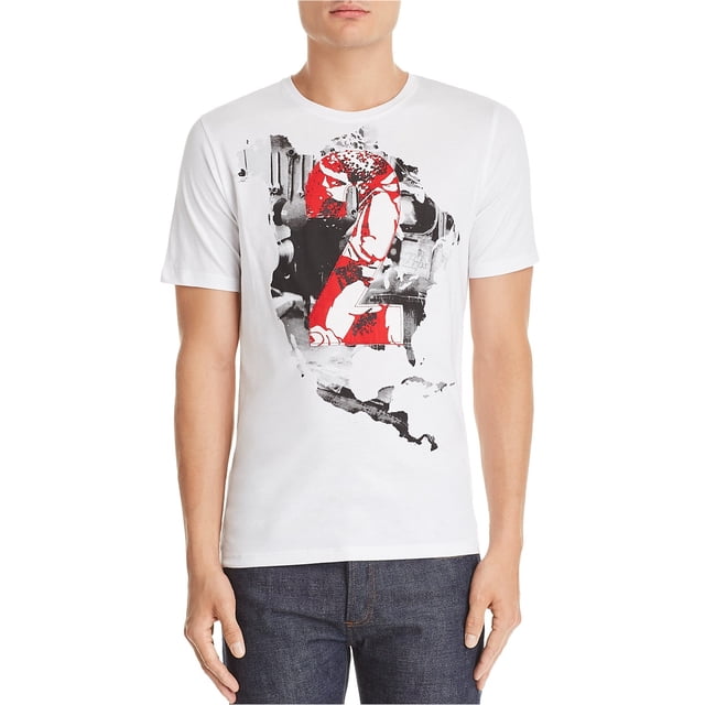 Camiseta Gráfica Prps Goods & Co. con 2 Mapas para Hombre Blanca Mediana