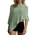 thumbnail image 3 of Feancey Sheer Poncho for Women Trendy Asymmetrical Beach Cover Ups Lightweight See Through Summer Shawl Tops for Swim Vacation Dailywear Army Green Free Size, 3 of 9