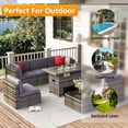 thumbnail image 5 of Sunmthink 8 Pieces Steel Worry-Free Purchase Outdoor Conversation Sets, Gray, 5 of 7