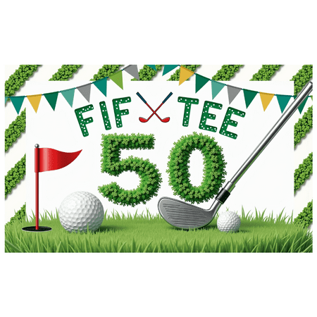 Grass Design Milestone Banner Golf Theme Turf Texture Golf Club Celebration For Outdoor Party Golf Enthusiasts Milestone Celebration