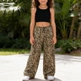 thumbnail image 4 of Shadoumai Leopard Print Straight Leg Trousers For Teen Girls Casual Wide Fit Comfortable Youth Fashion Pants, 4 of 5