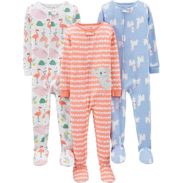 Pijamas Simple Joys de Carter's Baby Girls de 12 meses (paquete de 3)