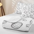 thumbnail image 4 of Erosebridal Line Pumpkin Quilt King, Harvest Season King Coverlet Set for Boys Girls, Black White, 3 Pieces 1 Bedspread and 2 Pillowcases, 4 of 7
