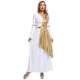 thumbnail image 1 of iefiel Costume Grec pour Femmes Robe Classique Toge Ajustée Robe de Princesse Romaine Costumes d'Halloween Or S, 1 of 5