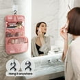 thumbnail image 3 of InnOrca Portable Travel Toiletry Bag Home Cosmetic Organizer Makeup Bag, Pink & Polka Dots, 3 of 6