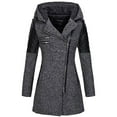 thumbnail image 2 of Aboser Womens Tweed Hooded Jackets Plus Size Zip Up Coats Winter Warm Long Jacket Slim Fit Long Sleeve Hoodies Casual Fleece Outwear Coat with Zipper Pockets, 2 of 4