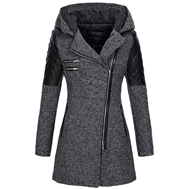 LSLJS Veste Chaude Slim pour Femmes Manteau Épais d'Hiver à Capuche avec Fermeture Éclair