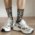 thumbnail image 5 of Goofa Teeth Printed Men's Crew Socks, Soft Durable Breathable Moisture-Wicking with Odor Control Cotton socks, 5 of 9