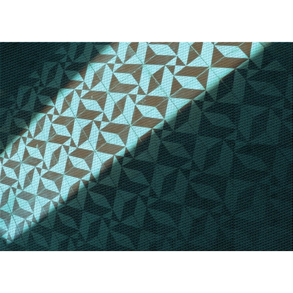 Ahgly Company Machine Washable Indoor Rectangle Transitional Deep Teal Green Area Rugs, 4' x 6'