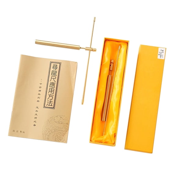 Eigraketly Varilla de radiestesia profesional, Detector de sonda Feng Shui impermeable, herramienta desmontable de energía de cobre de mano Accesorios para bloques patrón
