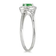 thumbnail image 2 of SZUL Women's Emerald and Diamond Ring in 10K White Gold, 2 of 5