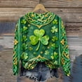 thumbnail image 7 of Pincandy Women's St. Patrick's Day Print Round Neck 3/4 Sleeve Loose T-Shirt, 7 of 7