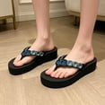 thumbnail image 2 of ibiyuan Flip Flops Women Wedge Thong Sandals for Women Non- Rubber Sole Slippers for Women Indoor Comfortable Orthofeet Shoes for Women for Beach, 2 of 9