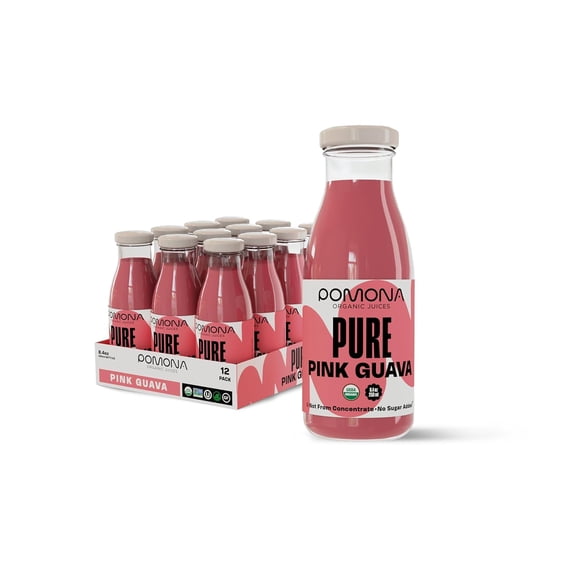 Pomona Organic Juices Pink Guava Juice, 8.4 oz, 12 Pack