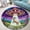 Ufo Abduction Goat, variant on Round Area Rug, Dog50 Non-Slip Floor Mat, Soft Washable Carpet for Living Room Bedroom Decor 24 Inch