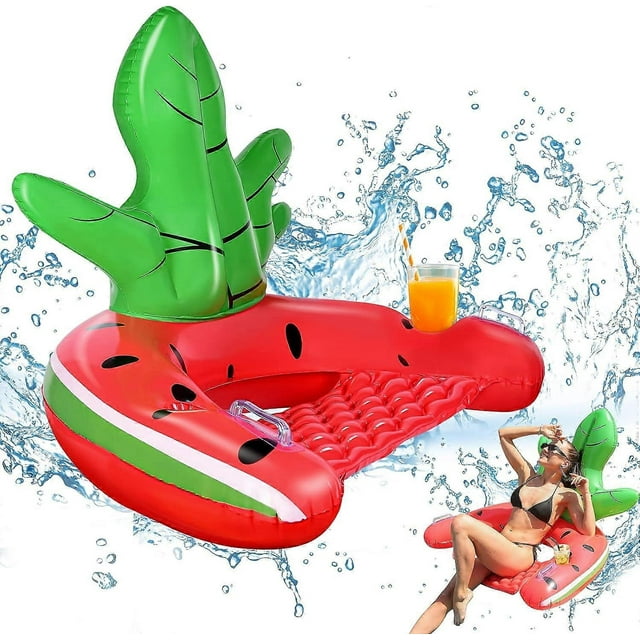 Inflatable Pool Floats, Inflatable Pool Float Chair, Floating Hammocks with Cup Holders, Summer Water Toys for Swimming Pool Pla_Perfect Gift