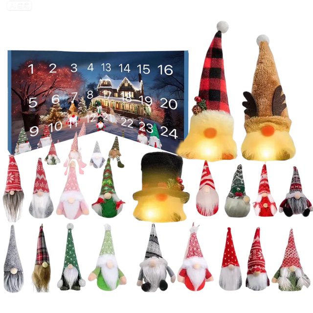 2025 Christmas Gnome Advent Calendar, 24 Day Christmas Countdown Calendar with 24pcs Collectible Gnome Dolls, Xmas Countdown Surprise Holiday Decor Calendar Gift for Adults Kids