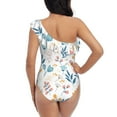thumbnail image 5 of Goofa Tulips Flowers Pattern Women's One Piece Swimsuits Tummy Control Bathing Suits Asymmetric One Shoulder Swimwear-Large, 5 of 6