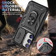 thumbnail image 2 of Design for Samsung Galaxy S24 Plus Heavy Duty Phone Case with Camera Lens Sliding Cover Ring Holder Kickstand - Shockproof Armor Military Grade Bumper Protective Case for Women Men, Black, 2 of 11