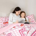 thumbnail image 5 of Catabedysis Pink Bows Monogram K 7pcs Queen Bedding,Sweet Fruit Cherries Print Bedding Comforter Set Queen,Pink Reversible For Girls, 5 of 7