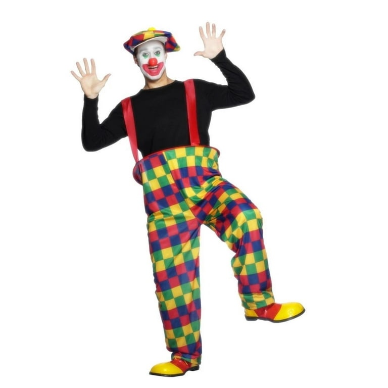 Hooped Clown Costume Adult Multi Coloured Hooped Clown Costume Adult Multi Coloured