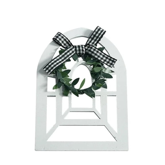 ZFSBZBS Creative Vintage Rural Farmhouse Style Window Frame Ladder Ornament: Wooden Frame Design for A Warm And Retro Wall Decoration Adding Fun White,Window shape