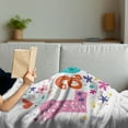 thumbnail image 3 of Laura Soft Flannel Fleece Throw Blanket, Baby Girl Name with Vintage Doodle Style Flowers and Stars Colorful Illustration, Cozy Plush for Indoor and Outdoor Use, 50" x 70", Multicolor, by Ambesonne, 3 of 5