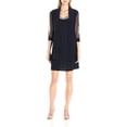 thumbnail image 2 of RM Richards Womens 2 Piece Mesh Panel Beaded Neck Jacket Dress, 2 of 4